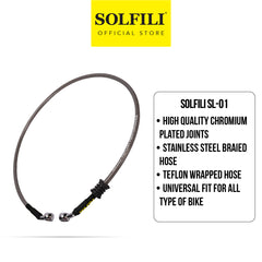 SOLFILI Brake Hose SL-01 Steel Braided Brake Hose Universal Fit